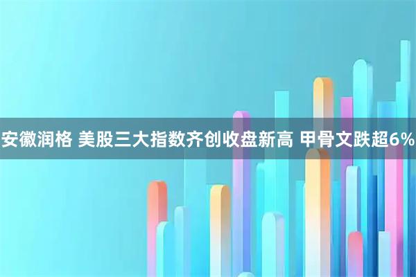 安徽润格 美股三大指数齐创收盘新高 甲骨文跌超6%