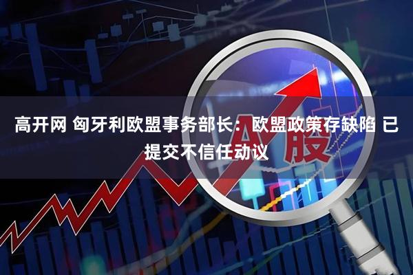高开网 匈牙利欧盟事务部长：欧盟政策存缺陷 已提交不信任动议