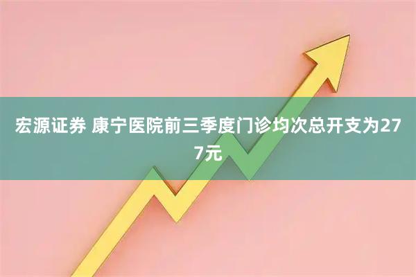 宏源证券 康宁医院前三季度门诊均次总开支为277元