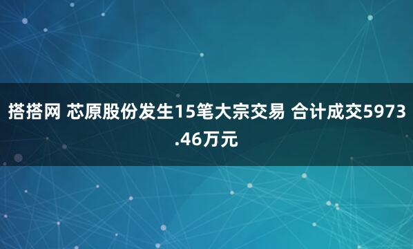 搭搭网 芯原股份发生15笔大宗交易 合计成交5973.46万元