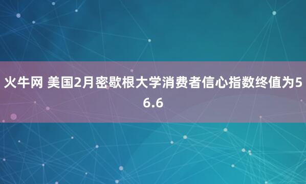 火牛网 美国2月密歇根大学消费者信心指数终值为56.6